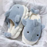 Pantuflas de tiburón de algodón para mujer